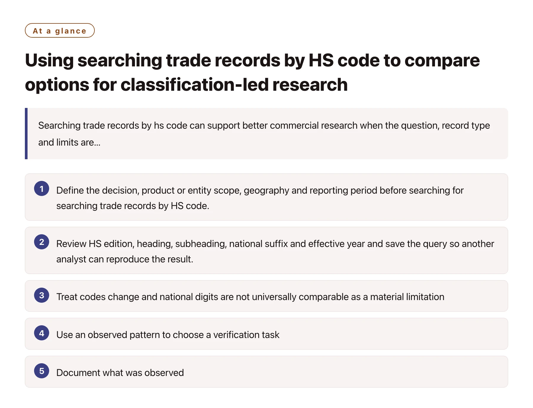 Using searching trade records by HS code to compare options for classification-led research——全文要点速览