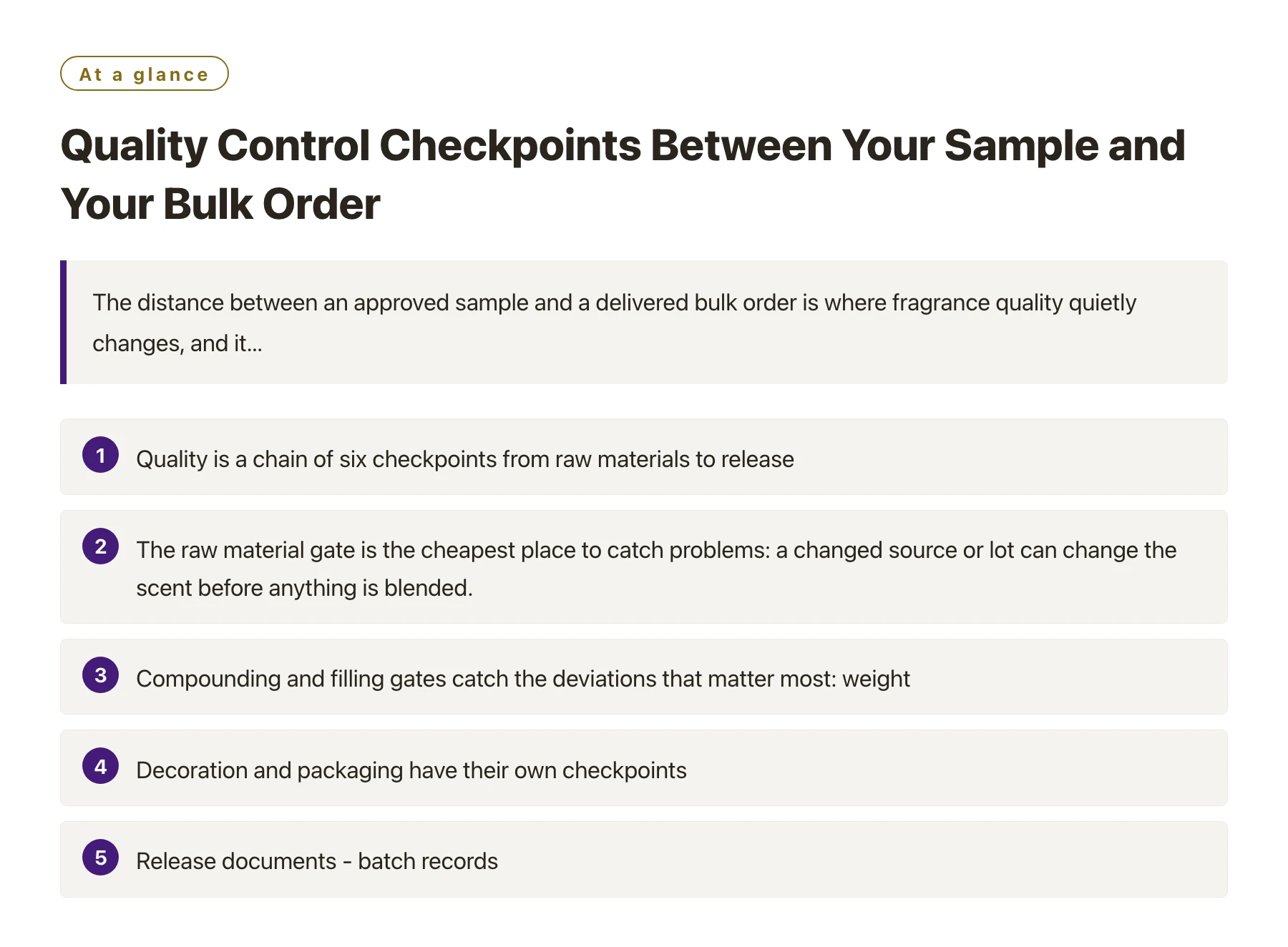 Quality Control Checkpoints Between Your Sample and Your Bulk Order——全文要点速览